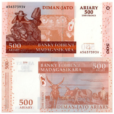 2004 * Banconota Madagascar 500 Ariary (p88b) FDS