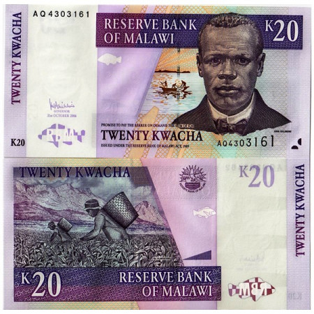 2006 * Banconota Malawi 20 Kwacha (p52c) FDS