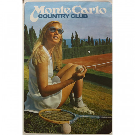 1980 ca * Manifesto Pubblicitario Originale "Monte Carlo Country Club - IMPRIMERIE MONEGASQUE" Non Telato