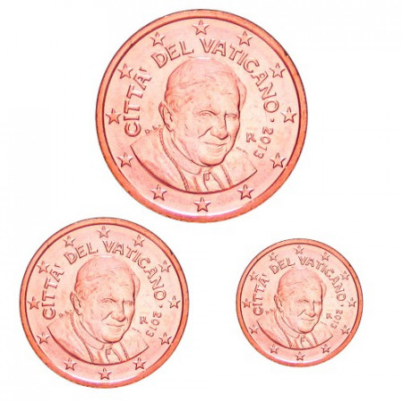 2013 * Set VATICANO 5, 2 e 1 cent Benedetto XVI ultima emissione