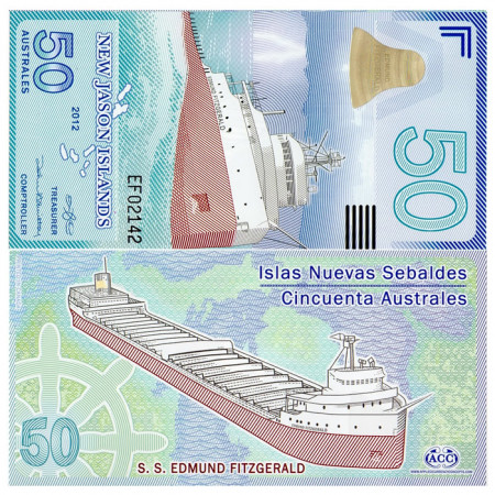 2012 * Banconota Polimera New Jason Islands 50 Australes FDS