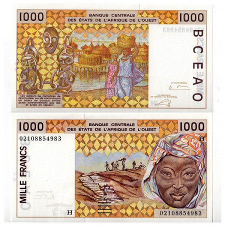 2002 H * Banconota Stati Africa Occidentale "Niger" 1000 Franchi (p611Hk) FDS