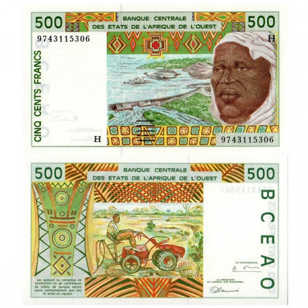 1997 H * Banconota Stati Africa Occidentale "Niger" 500 Franchi (p610Hg) FDS