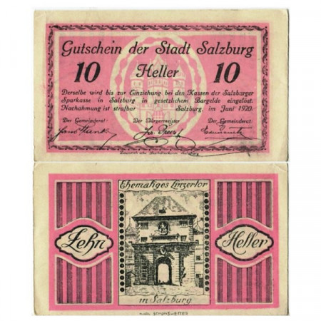 1920 * Notgeld Austria 10 Heller "Salisburghese – Salzburg" (KK 862)