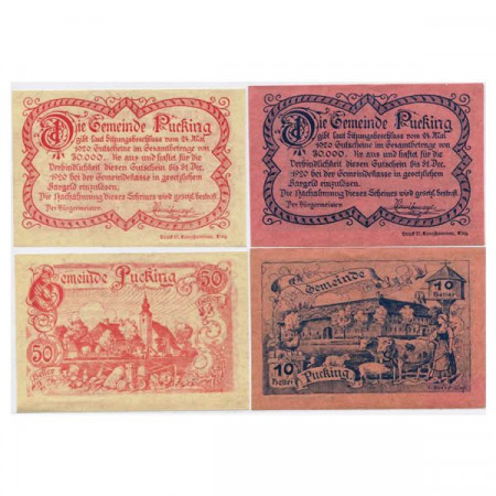 1920 * Set 2 Notgeld Austria 10 . 50 Heller "Alta Austria – Pucking" (KK 790)