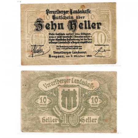 1919 *Notgeld Austria 10 Heller "Vorarlberg – Vorarlberger Landeskasse" (M 1118)