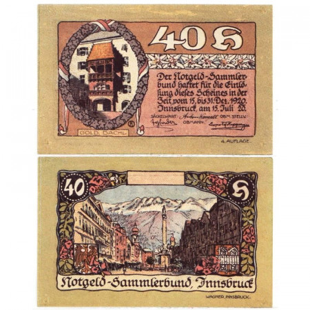 1920 * Notgeld Austria 40 Heller "Tirolo - Innsbruck" (FS 412)