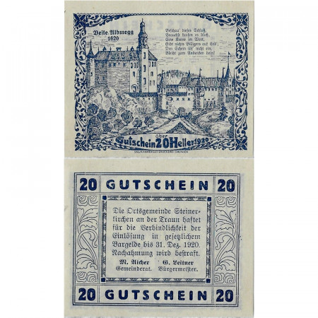 1920 * Notgeld Austria 20 Heller "Alta Austria – Steinerkirchen An Der Traun" (FS 1029)