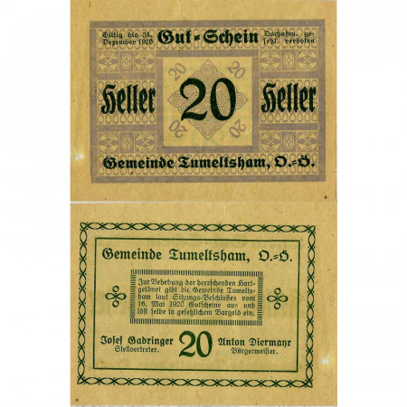 1920 * Notgeld Austria 20 Heller "Alta Austria – Tumeltsham" (FS 1085IIb)