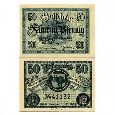 1919 * Notgeld Germania 50 Pfenning "Baviera - Ochsenfurt" (025.5)