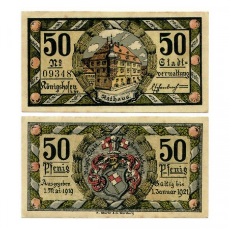 1919 * Notgeld Germania 50 Pfenning "Baviera - Bad Königshofen im Grabfeld" (K35.1)