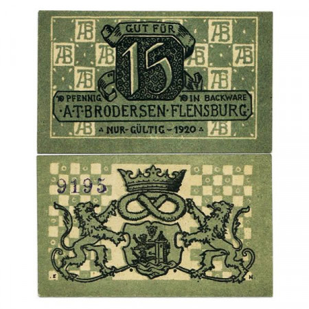 1920 * Notgeld Germania 15 Pfennig "Schleswig-Holstein - Flensburg" (365.1)