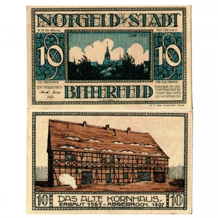 1921 * Notgeld Germania 10 Pfennig "Sassonia-Anhalt – Bitterfeld"