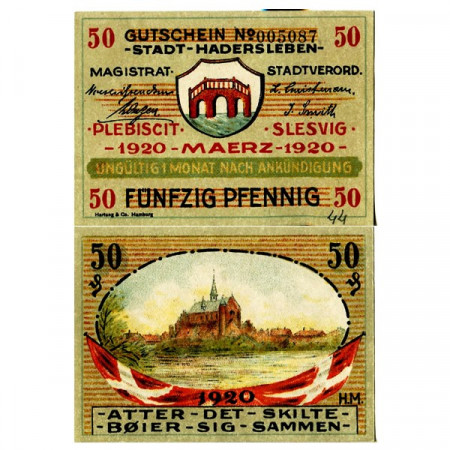 1920 * Notgeld Germania 50 Pfennig "Schleswig del Nord (Danimarca) – Hadersleben" (H1.6)