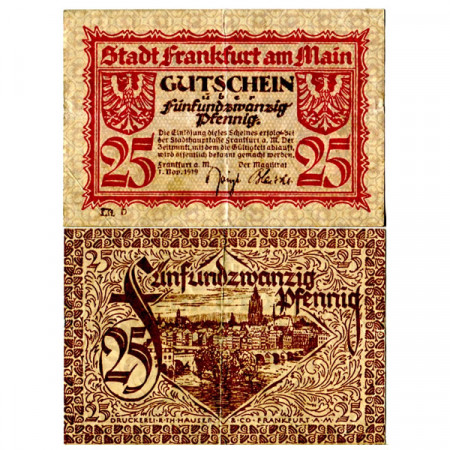 1919 * Notgeld Germania 25 Pfennig "Assia - Frankfurt Am Main" (F16.2)
