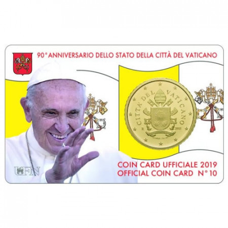 2019 * Coincard VATICANO 50 Centesimi "90° Fondazione dello Stato" N.10