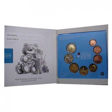 2019 * ITALIA Divisionale Ufficiale Euro 8 Monete “Baby - Azzurra” FDC