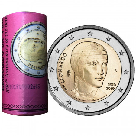 2019 * Rotolino 2 Euro ITALIA "500° Morte di Leonardo da Vinci" UNC