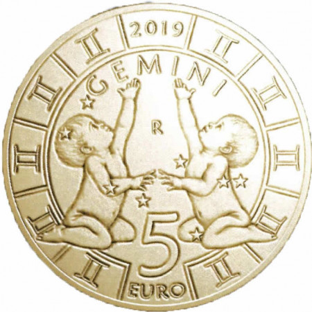 2019 * 5 Euro Bronzital SAN MARINO "Serie Zodiaco - Gemelli" UNC