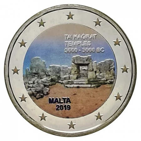 2019 * 2 Euro MALTA "Tempio di Ta' Hagrat" Colorato