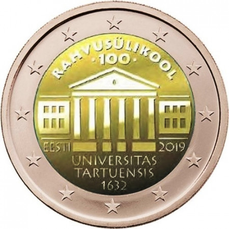 2019 * 2 Euro ESTONIA "100º Fondazione dell'Università di Tartu" UNC