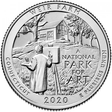 2020 * Quarto di Dollaro (25 Cents) Stati Uniti "National Park - Weir Farm, Connecticut" UNC