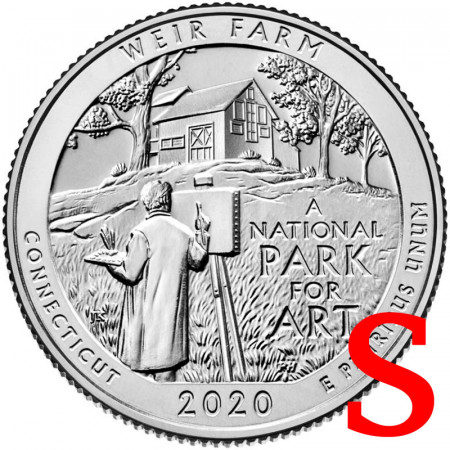 2020 * Quarto di Dollaro (25 Cents) Stati Uniti "National Park - Weir Farm, Connecticut" S UNC