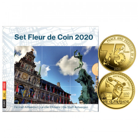 2020 * BELGIO Divisionale Ufficiale Euro "Antwerpen Anvers Antwerpen" FDC