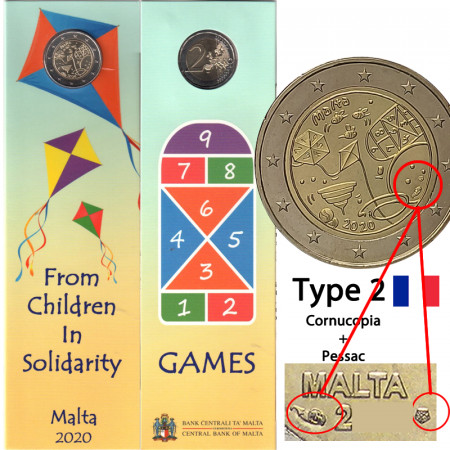 2020 * 2 Euro MALTA "Giochi - Versione 2, Cornucopia" (5/5) Coincard