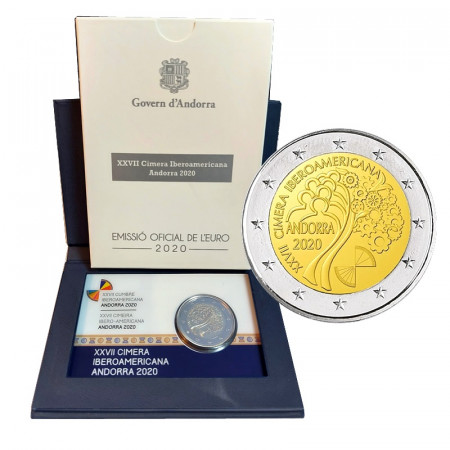 2020 * 2 Euro ANDORRA"XXVII Vertice Iberoamericano" PROOF