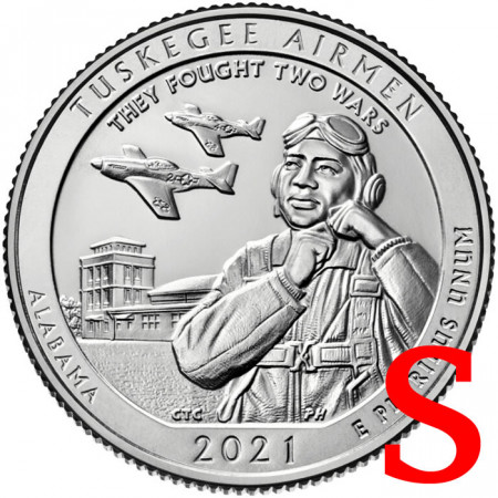 2021 * Quarto di Dollaro (25 Cents) Stati Uniti "National Park - Tuskegee Airmen, Alabama" S UNC