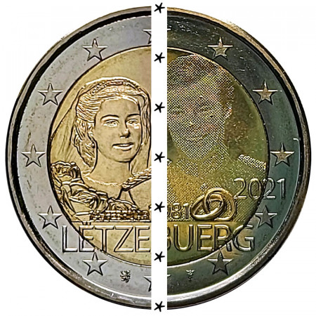 2021 * 2 Euro LUSSEMBURGO "Matrimonio Granduca Enrico e Maria Teresa" Versione CASUALE UNC