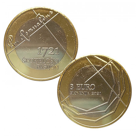 2021 * 3 Euro SLOVENIA "300° anniversario della Passione di Škofja Loka" UNC