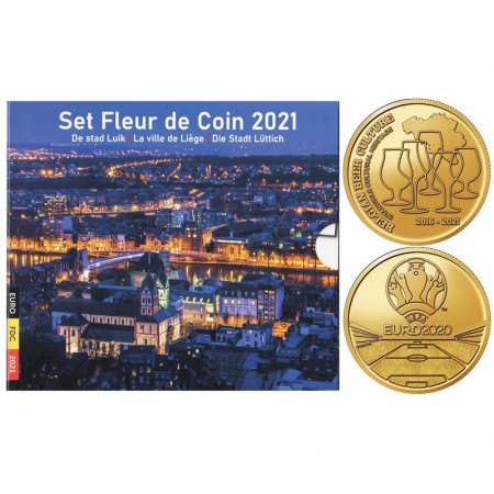 2021 * BELGIO Divisionale Ufficiale Euro "Luik Liege Luttich" FDC