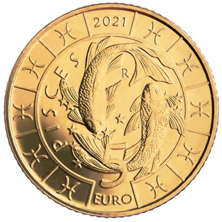 2021 * 5 Euro Bronzital SAN MARINO "Serie Zodiaco - Pesci" UNC