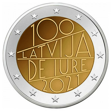 2021 * 2 Euro LETTONIA "100° Riconoscimento Repubblica di Lettonia" UNC