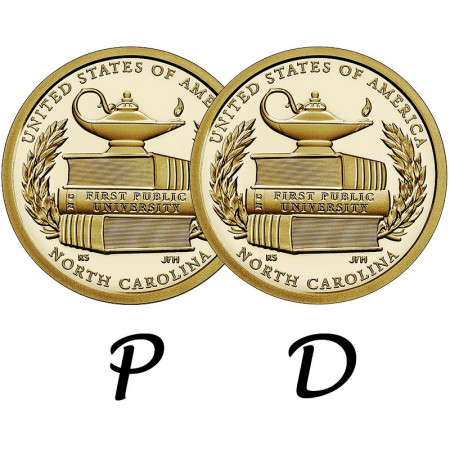 2021 * 2 x 1 Dollaro Stati Uniti "American Innovation - North Carolina - Higher Education" P+D