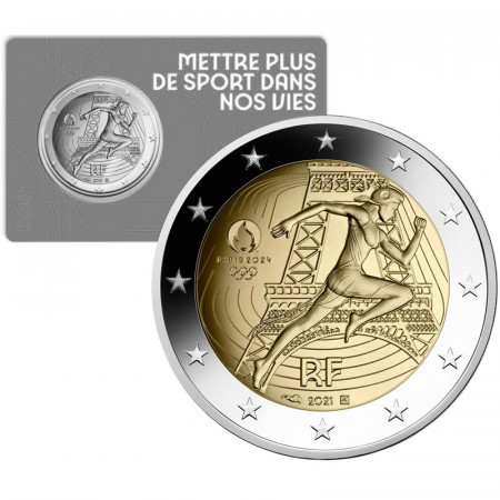 2021 * 2 Euro FRANCIA "Giochi Olimpici Estivi - Parigi 2024 (1/4)" FDC