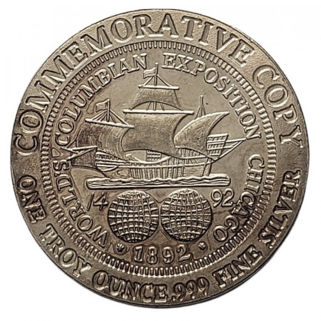 ND * Troy Ounce 1 OZ Oncia Argento "Stati Uniti - Columbian Exposition Chicago" FDC