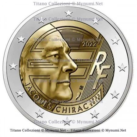 2022 * 2 Euro FRANCIA "20º dell’Euro e 90º Nascita di Jacques Chirac" UNC