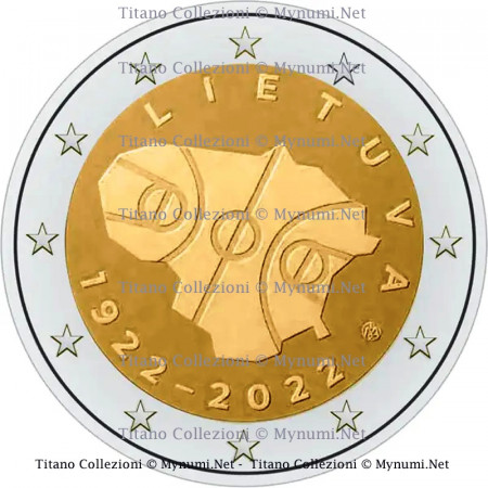 2022 * 2 Euro LITUANIA "100 Anni di Pallacanestro (Basket) in Lituania" UNC