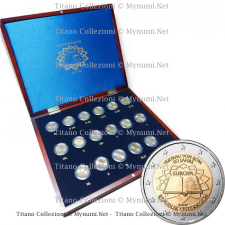 2007 * 17 x 2 Euro "Trattato di Roma" in Cofanetto Portamonete * LEUCHTTURM