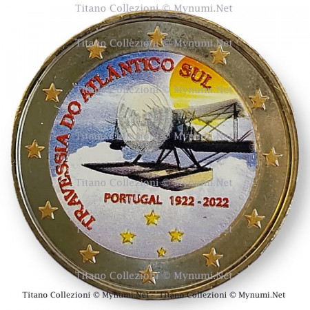 2022 * 2 Euro PORTOGALLO "100º Trasvolata dell’Atlantico Meridionale" Colorato