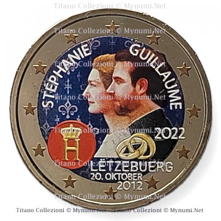 2022 * 2 Euro LUSSEMBURGO "10º Ann. Nozze Guglielmo e Stefania" Colorato