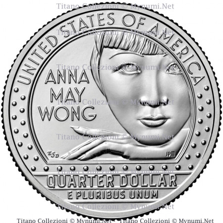 2022 * Quarto di Dollaro (25 Cents) Stati Uniti "American Women - Anna May Wong" UNC