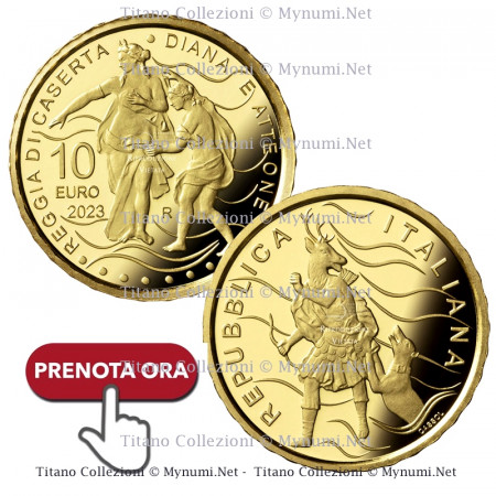 2023 * 10 Euro Oro ITALIA "Serie Fontane d’Italia - Fontana di Diana e Atteone, Reggia di Caserta" PROOF