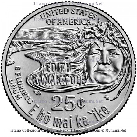 2023 * Quarto di Dollaro (25 Cents) Stati Uniti "American Women - Edith Kanaka?ole" UNC