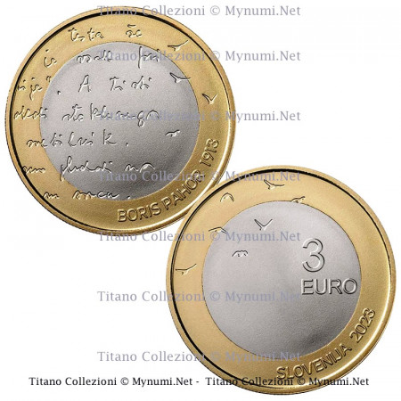 2023 * 3 Euro SLOVENIA "110° Anniversario della Nascita di Boris Pahor" UNC