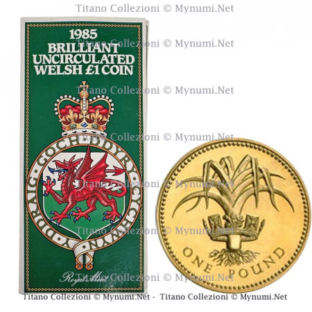 1985 * 1 Pound Gran Bretagna "Welsh - Royal Mint" FDC