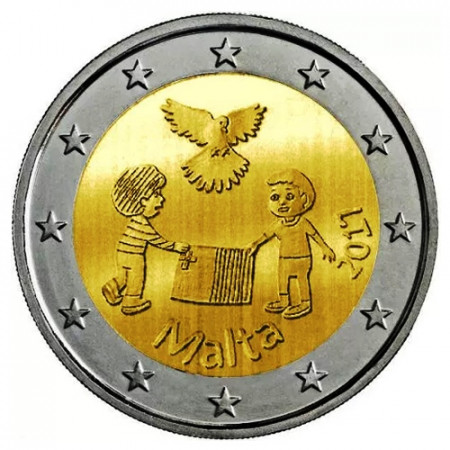 2017 * 2 Euro MALTA "Serie Bambini - Pace - Variante 1" (2/5) UNC